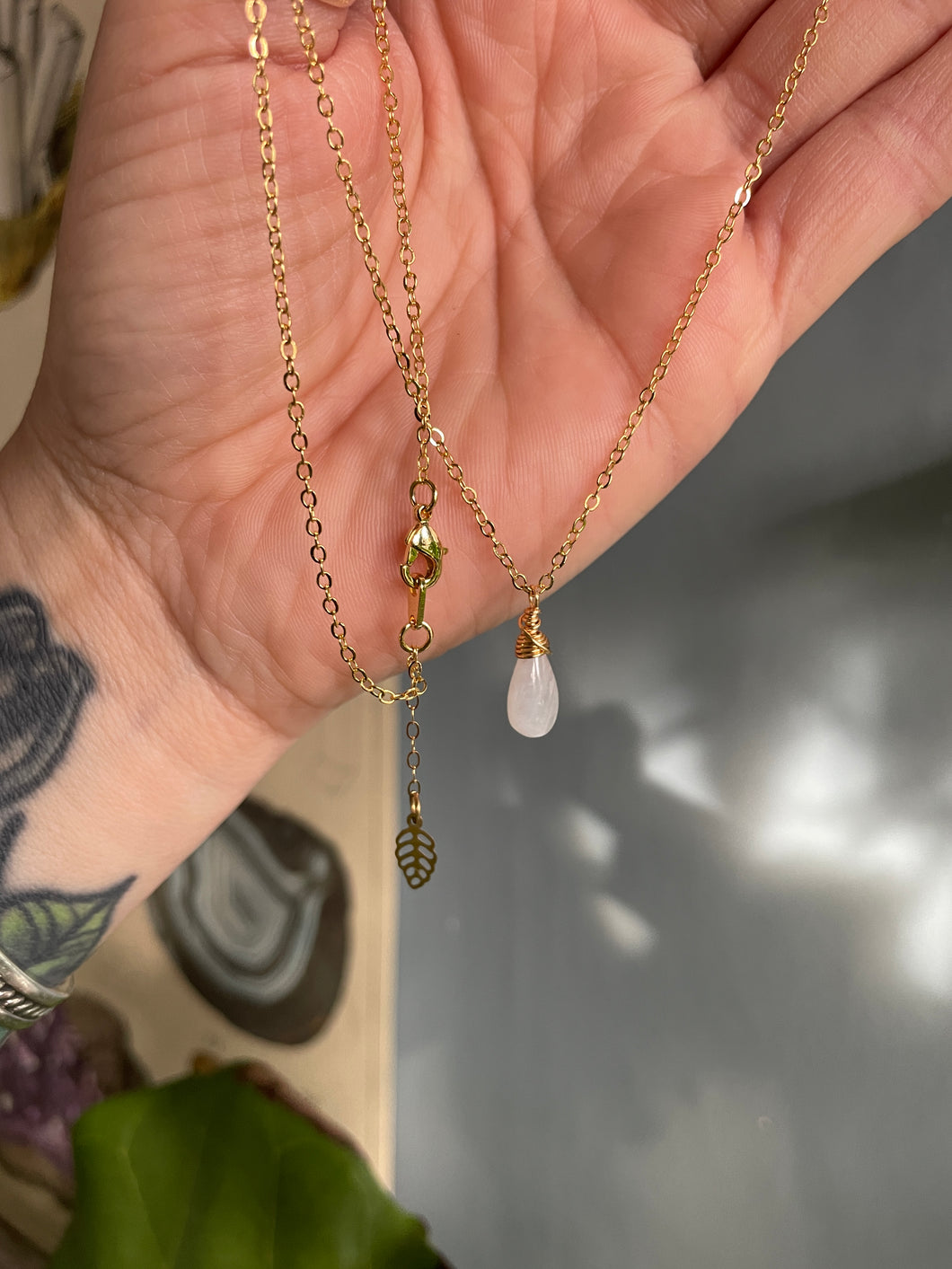 Tiny Moonstone Necklace